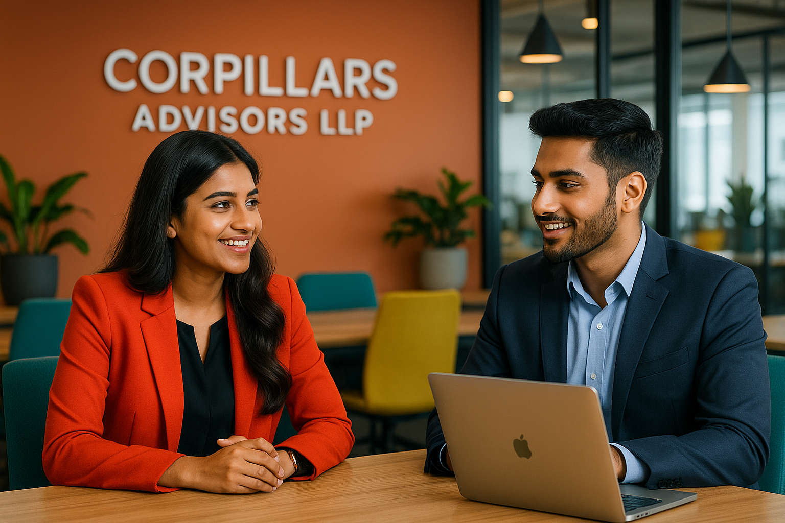 Modern corporate office with innovative technology